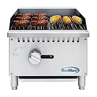 KoolMore 16 in. Commercial 1-Burner Natural Gas Charbroiler with 30,000 BTU in Stainless-Steel, ETL Listed (KM-GCB1-18M)
