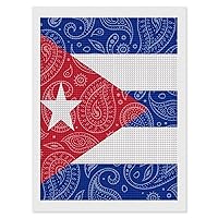 Paisley and Cuban Flag Custom Diamond DIY Painting Kits for Adults Square Full Drill 5D by Number for Home Decor