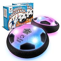 LLMoose Hover Soccer Ball - Set of 2 LED Hover Ball Toys w/ Foam Bumpers - Light Up Indoor Soccer Ball for Rainy Days or Outdoor Play - Soccer Stuff for Boys and Girls - Gifts for Toddlers and Kids