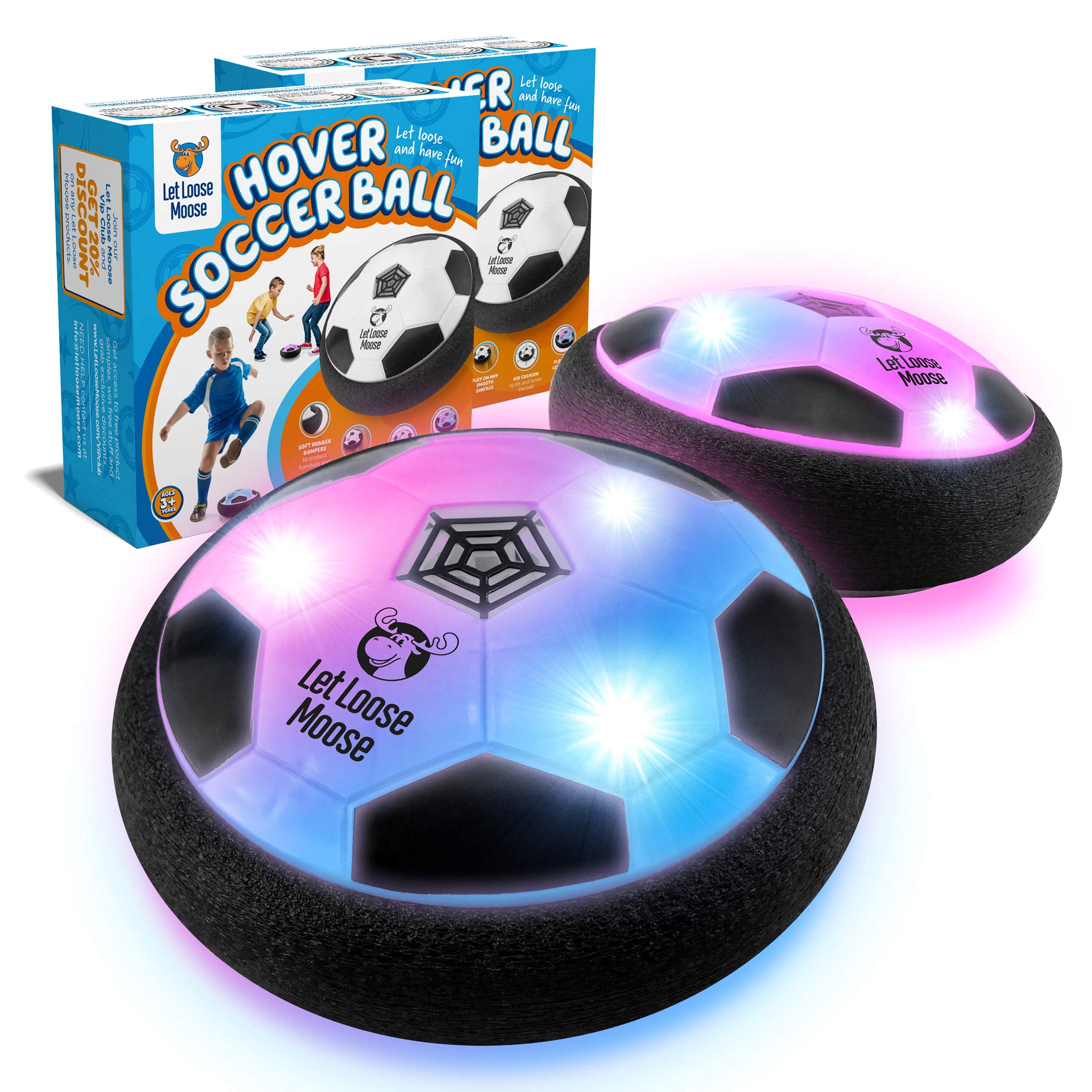 Hover Soccer Ball, Set of 2 Light Up LED Soccer Ball Toys, Safe For Indoor Play, Fun Toy For Boys and Girls, Great Gift for Kids, Birthday Gifts for Young Boys and Girls, Fun Soccer Training Equipment