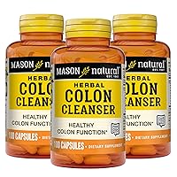 Colon Herbal Cleanser, Dietary Supplement Supports Digestive Health with Soluble Fibers, Probiotics and Herbs, 100 Count, Pack of 3
