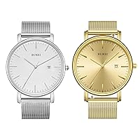 BUREI Two Minimalist Men's Watches