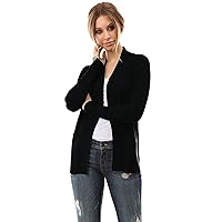 Cielo Open Front Solid Color Long Sleeve Sweater Cardigan