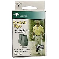 Medline Crutch Replacement Tips, Gray