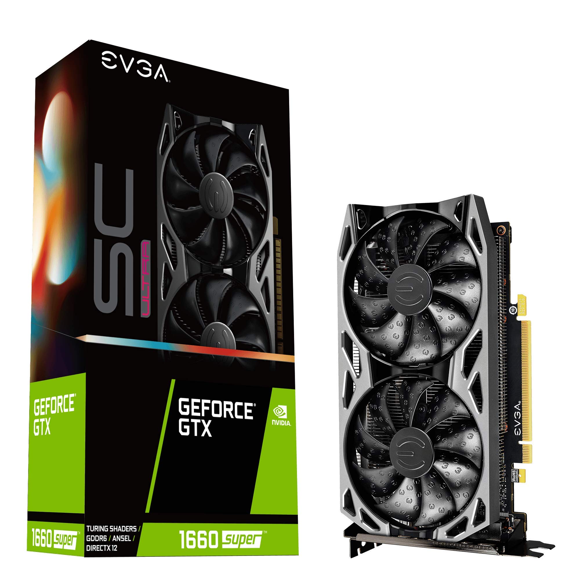 EVGA 06G-P4-1068-KR GeForce GTX 1660 Super Sc Ultra Gaming, 6GB GDDR6, Dual Fan, Metal Backplate