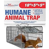 Heavy Duty Catch Release Small Live Humane Animal Cage Trap for Squirrels Chipmucks Weasels 18x5x5