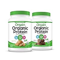 Organic Vegan Protein Powder (Peanut Butter, Creamy Chocolate Fudge) - 21g Plant Based Protein | Gluten Free | Dairy Free | No Sugar Added