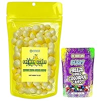 Bliss Life Freeze Dried Candy Bundle - Fremon Heads (10oz) & Berry Colorful Candy (3oz) - ASMR, TikTok Challenge, Sour & Sweet Fusion, Freeze Dried Sour Candy, Unique Novelty, Trendy Snack