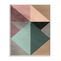 Stupell Industries Abstract Geometric Origami Shapes Contrasting Triangles Green Pink, Designed by Design Fabrikken Wall Plaque, 13 x 19