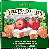 Liberty Orchards, Original Aplets & Cotlets - Gourmet Chewy Snack in Gift Box, Vegan Turkish Delight Candy 10 Oz.