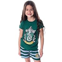 Harry Potter Girls' Hogwarts Castle Shirt and Shorts Sleepwear Pajama Set - All 4 Houses Available