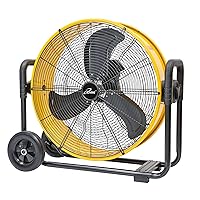 iLiving 24 Inches 7935 CFM Heavy Duty High Velocity Barrel Floor Drum Fan With DC Brushless Motor,Stepless Speed Adjustment for Workshop, Garage, Commercial or Industrial Environment, UL Safety Listed