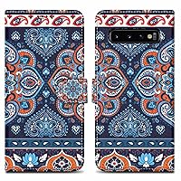 Case Compatible with Samsung Galaxy S10 4G - Design Blue Mandala No. 1 - Protective Cover with Magnetic Closure, Stand Function and Card Slot