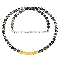 47CM Emerald Beads Necklace for Women Ethiopian Opal Beaded Necklace October birthstone gift
