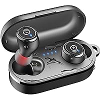 TOZO T10 Wireless Earbuds Bluetooth 5.3 Headphones, App Customize EQ, Ergonomic Design, 55H Playtime, Wireless Charging Case, IPX8 Waterproof Powerful Sound in-Ear Headset Black(New Upgraded)