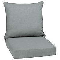 Outdoor Deep Seat Set, 24 x 24, Water Repellent, Fade Resistant, Deep Seat Bottom and Back Cushion 24 x 24, Stone Grey Leala