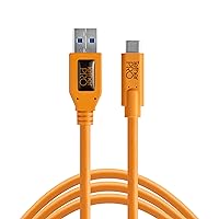 Tether Tools TetherPro USB 3.0 to USB-C Cable | for Fast Transfer and Connection Between Camera and Computer | High Visibility Orange | 15 Feet (4.6 m)