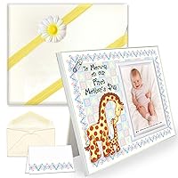 To Mommy on Our First Mother's Day Picture Frame | 1st Mothers Day Picture Frame Gift | Gift-Boxed Ready to Give | Includes Matching Gift Card | Baby Giraffe Theme