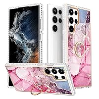 Phone case Marble Pattern Case Compatible with Samsung Galaxy S22 Ultra Case, with Kickstand Case Soft Silicone Rubber TPU Bumper Cover Slim Case Compatible with Girls Women Phone Cover (Color : A12