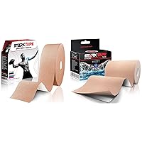 Kinesiology Tape - Professional 2 Pack Bulk Physio Rolls Sports Tapes for Sensitive Skin. K Physical Therapy Tape for Knee, Shoulder, Ankle, Wrist, Foot, Back Injury Muscle Pain aid - Beige