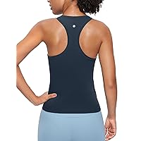 CRZ YOGA Women's Seamless Racerback Tank Tops Breathable Sleeveless Shirt Athletic Workout Gym Sports Top