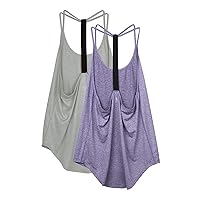 icyzone Workout Tank Tops for Women - Athletic Yoga Tops, T-Back Running Tank Top