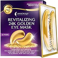 SWISSÖKOLAB Under Eye Patches For Puffy Eyes 24k Gold Eye Mask Dark Circles And Puffiness Collagen Eye Gel Pads Moisturizing & Reducing Wrinkles Anti-Aging Hyaluronic Acid (Revitalising)