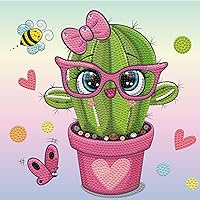 DIAMOND DOTZ ® - Dotzies Pretty in Pink Cactus, Partial Drill, Round Dotz, Diamond Painting Kits, Diamond Art Kits for Adults, Gem Art, Diamond Art, Diamond Dotz Kits, 9.1