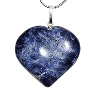 Zenergy Gems CHARGED Natural Himalayan Gemstone Crystal Puffy Heart Pendant Necklace + 20