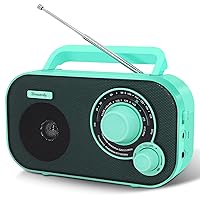 DreamSky Portable AM FM Radio Plug in Wall or Battery Operated for Home & Outdoor, Strong Reception, Large Dial Easy to Use, Transistor Antenna, Headphone Jack, Small Gifts for Seniors Elderly