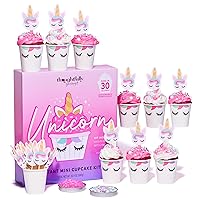Gourmet, Unicorn Instant Mini Cupcakes Mix and Toppers, Includes Ingredients and Supplies to Make Whimsical Unicorn Cupcakes in Paper Cups, Set of 20