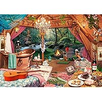 Ravensburger Cozy Glamping 500 Piece Large Format Jigsaw Puzzle for Adults - 12000825 - Easy to See & Easy to Hold Large Pieces Fit Together Perfectly