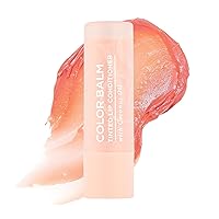 Color Balm Tinted Lip Conditioner in Peach, Nourishing Lip Balm for Women with Coconut Oil, Shea Butter & Vitamin E, Color Balm