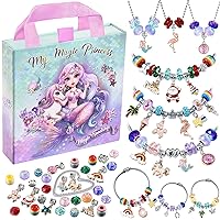 BDBKYWY Charm Bracelet Making Kit, Teen Girl Gifts Jewelry Making Kit, Unicorn/Mermaid Girl Toys Art Supplies Crafts for Girls Age 8-12