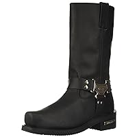 Milwaukee Motorcycle Clothing Company Classic Harness Leather Men's Motorcycle Boots (Black, Size 9EEE)