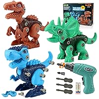 Kids Toys Stem Dinosaur Toy: Take Apart Dinosaur Toys for kids 3-5| Learning Educational Building construction Sets with Electric Drill| Birthday Gifts for Toddlers Boys Girls Age 3 4 5 6 7 8 Year Old