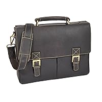 Real Leather Briefcase Cross Body Satchel Messenger Organiser Bag Cobar Brown