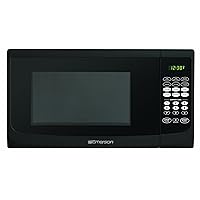 Emerson MW9255B-N Microwave Oven with Touch Control, Timer & LED Display 900W, 10 Power Levels, 6 Pre-Programmed Settings, Removable Glass Turntable with Child Safe Lock, 0.9 Cu. Ft, Black