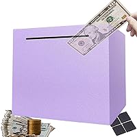 Piggy Bank Money Safe Box Bigger Savings Bank Stainless Steel Money Bank Cash Coin Jar for Adults Boys Grils 7.9 inch Purple