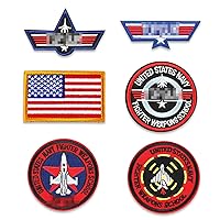 6 Pack Random Clothes Patch Tactical, Air Force Navy Marine Army Military Patches for Jackets Clothes, USA US Flag Hook and Loop Patches for Backpacks Shirts, Valentines Day Gifts