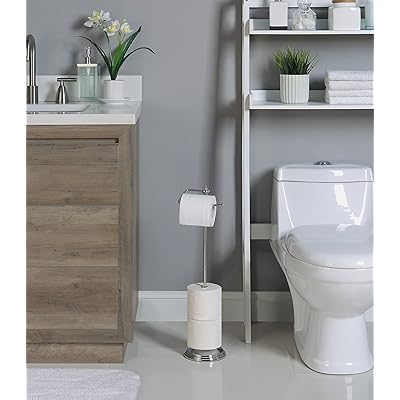 SunnyPoint Free Standing Toilet Paper Holder Stand with Reserve