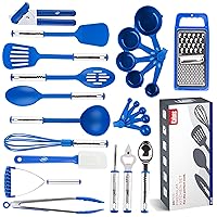 Kitchen Utensils Set, Cooking Utensil Sets Kitchen Gadgets, Pots and Pans set Nonstick and Heat Resistant, 24 Pcs Nylon and Stainless Steel, Spatula Set, Kitchen, Home, House, Essentials & Accessories