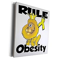 3dRose Rule Obesity Awareness Ribbon Cause Design - Museum Grade Canvas Wrap (cw_116103_1)