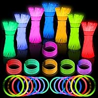 Ultra Bright Easter Glow Sticks - 500 Party Pack with Connectors for Halloween, Christmas, Neon Birthday and Holidays - Multicolor 8