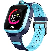 HANDA A81 4G Kids Smart Watch with Full HD Touch Screen Video Call,Voice Chat,Camera,Alarm,SOS,Pedometer,IP67 Waterproof WiFi GPS Location Tracker Children Smart Watches for Kids (Blue), 1.4 inches