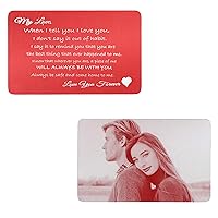 Love You Forever Red Personalized Photo Engraved Metal Wallet Mini Insert Card