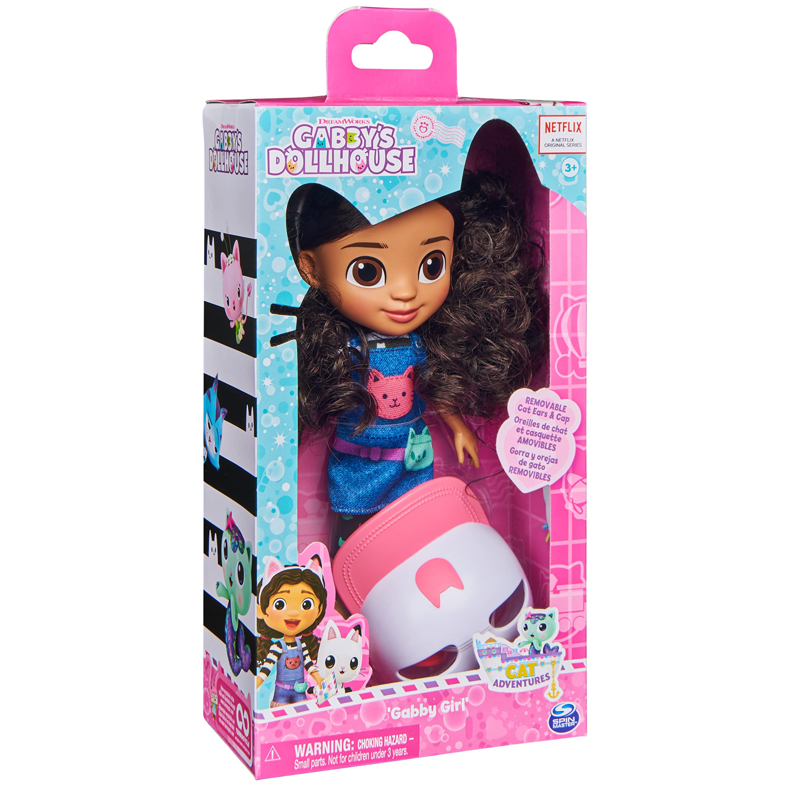 Gabby's Dollhouse, 8-inch Gabby Girl Doll (Travel Edition) with Accessories, Kids Toys for Ages 3 and up