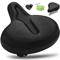 Oversized Bike Seat for Men & Women Comfort, Extra Wide Bicycle Seat Cushion, Comfortable Soft Gel Padded, Large Replacement Bike Saddle for Peloton Bike, Stationary Exercise Bike, City Bike, Ebike
