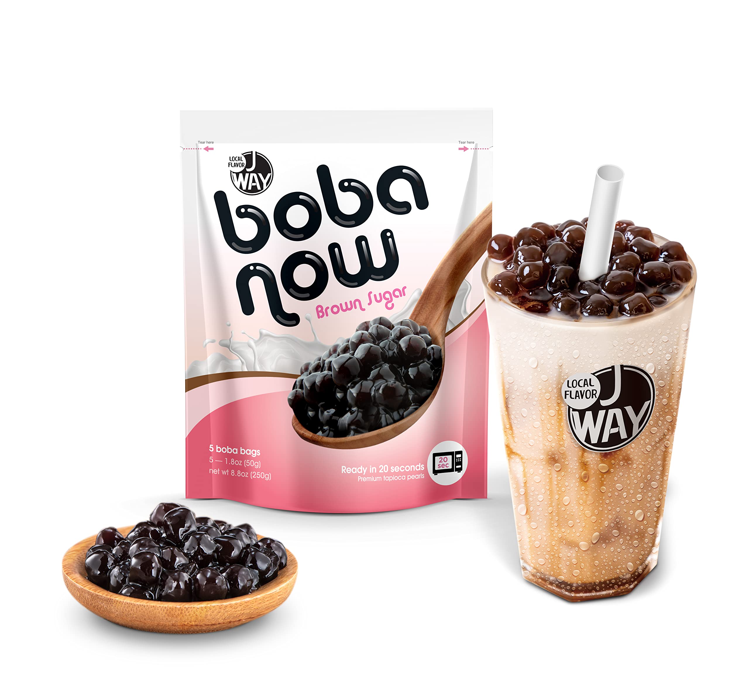 Mua J WAY BOBA NOW Authentic Instant Tapioca Boba Pearls for Milk Tea,  Smoothies and Desserts, Brown Sugar Flavor ( Ready in Just 20 Seconds ) - 5  Servings trên Amazon Mỹ chính hãng 2023 | Giaonhan247