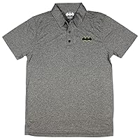 Bioworld Batman Logo Charcoal Polyester Mens Polo Shirt
